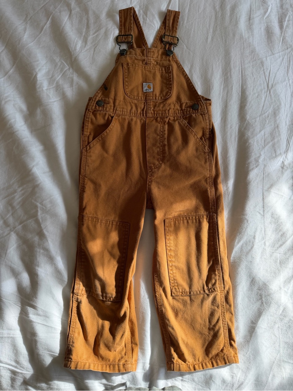 Kids Carhartt Brown Duck Canvas Overalls - size 3T